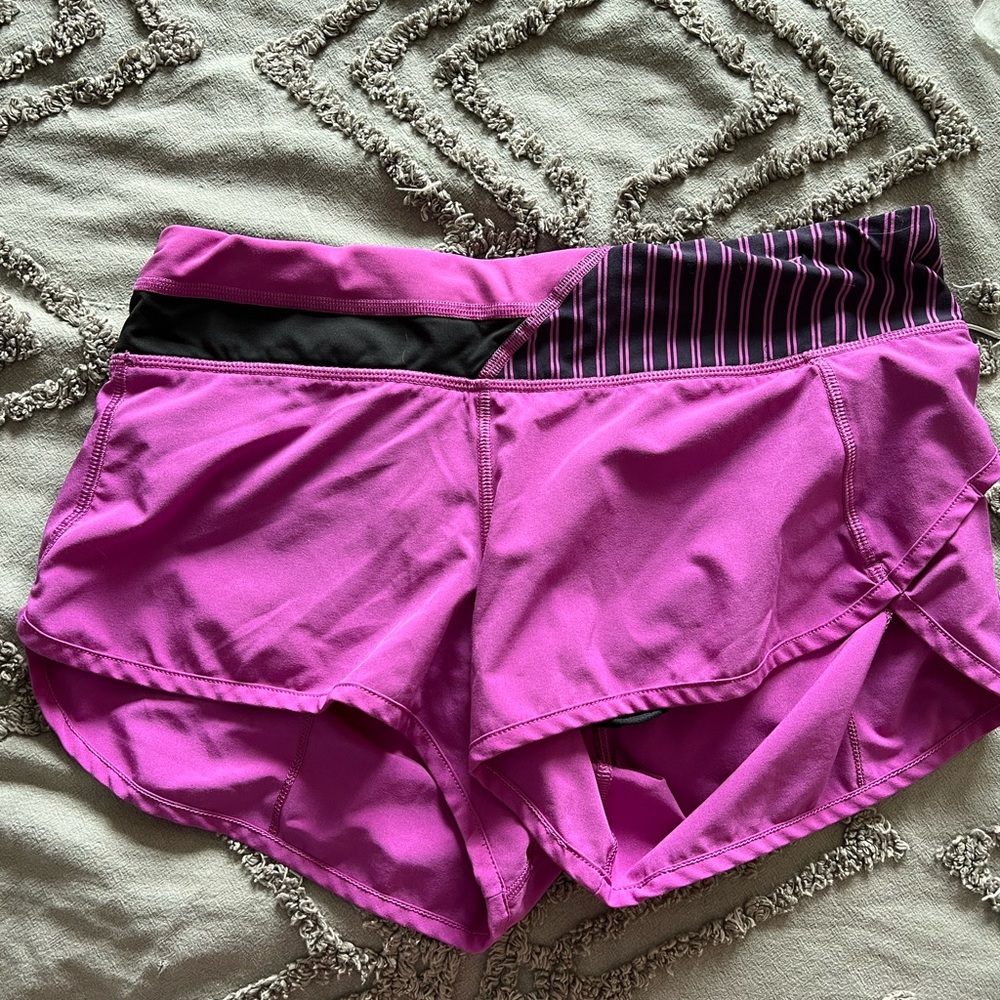 lululemon speed up shorts size 6 ultra violet color